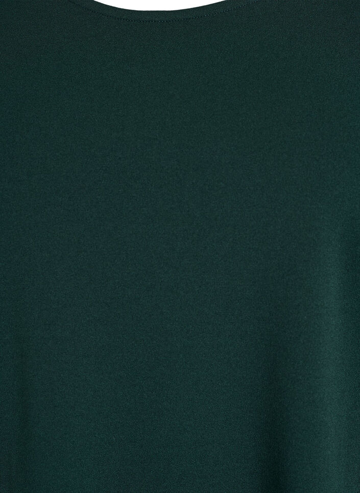 Robe courte &eacute;vas&eacute;e &agrave; manches 3/4, Vert fonc&eacute;, Packshot image number 2