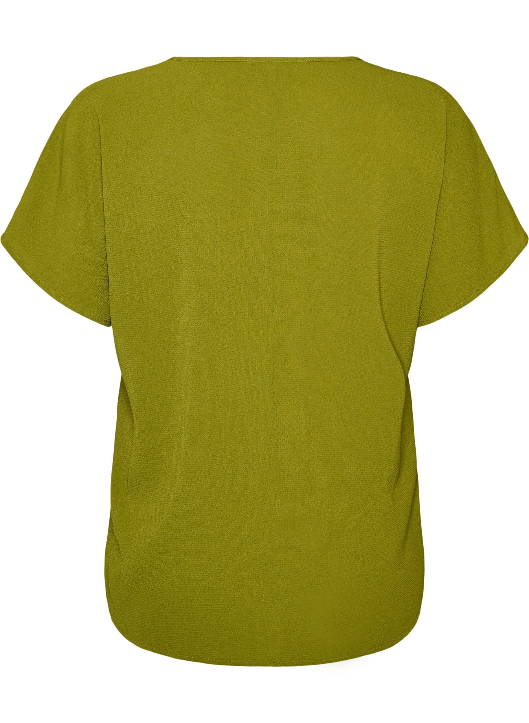 ZizziBluse mit kurzen &Auml;rmeln und Rundhalsausschnitt, Gr&uuml;n, Packshot image number 1