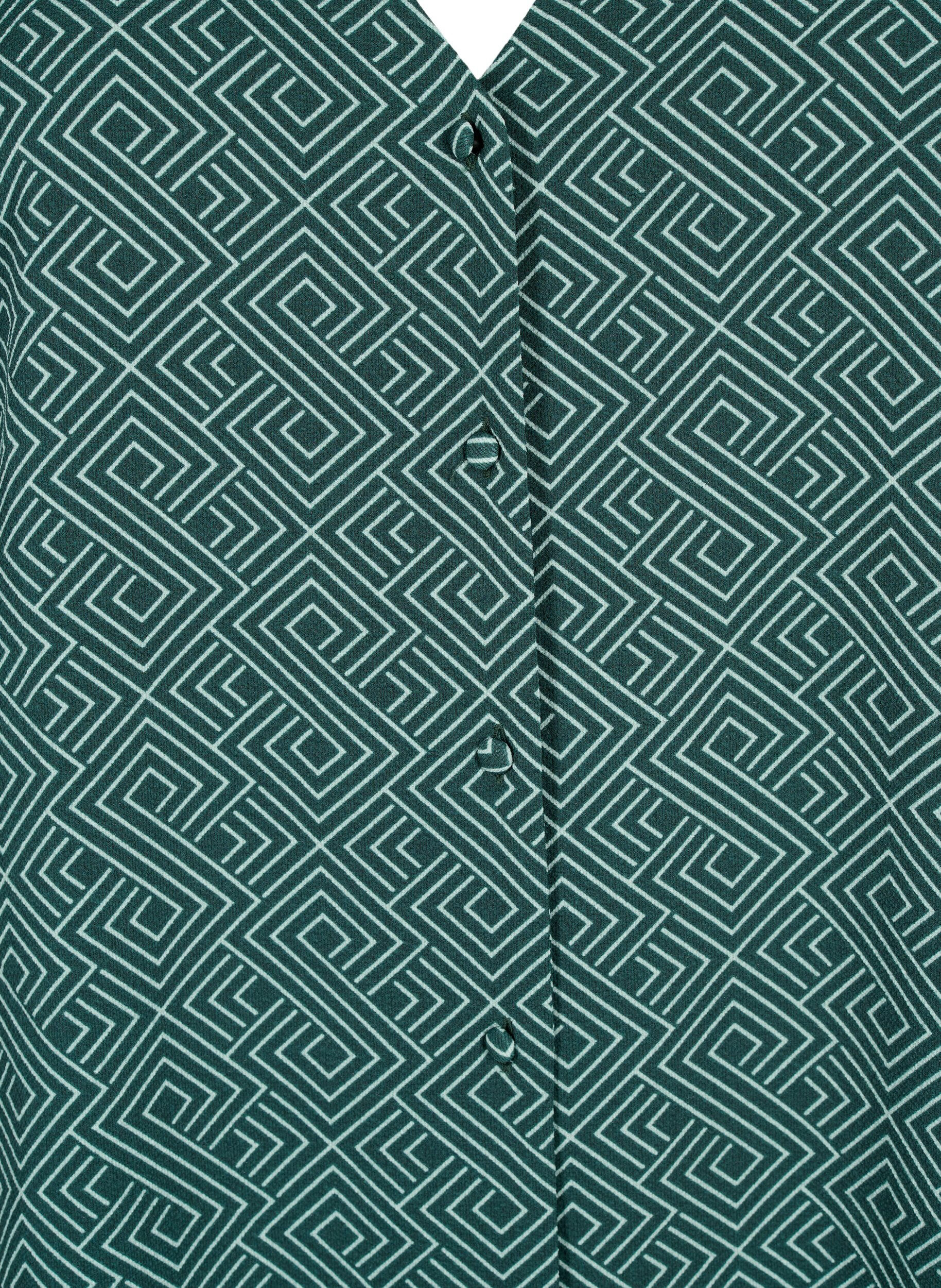 Zizzi  Hemdbluse mit V-Ausschnitt und Aufdruck, Scarab Graphic AOP, Packshot image number 2