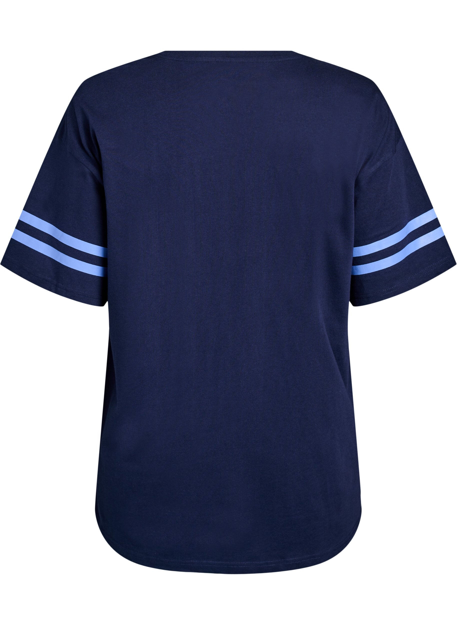 Zizzi T-shirt coll&egrave;ge oversize et sportif, Bleu, Packshot image number 1