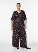 Pantalon en viscose &agrave; pois et &agrave; coupe ample, Marron, Model image number 0