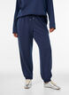 Pantalon de jogging taille haute avec cordon de serrage, Bleu, Model image number 2