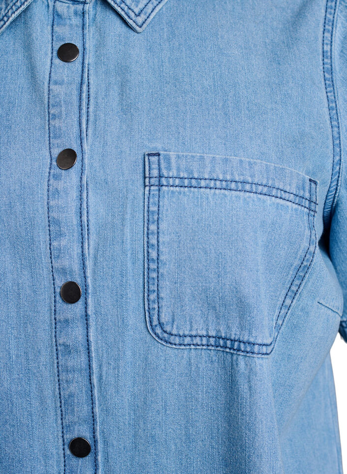 Jeanskleid aus Denim mit kurzen &Auml;rmeln, Blau, Packshot image number 2