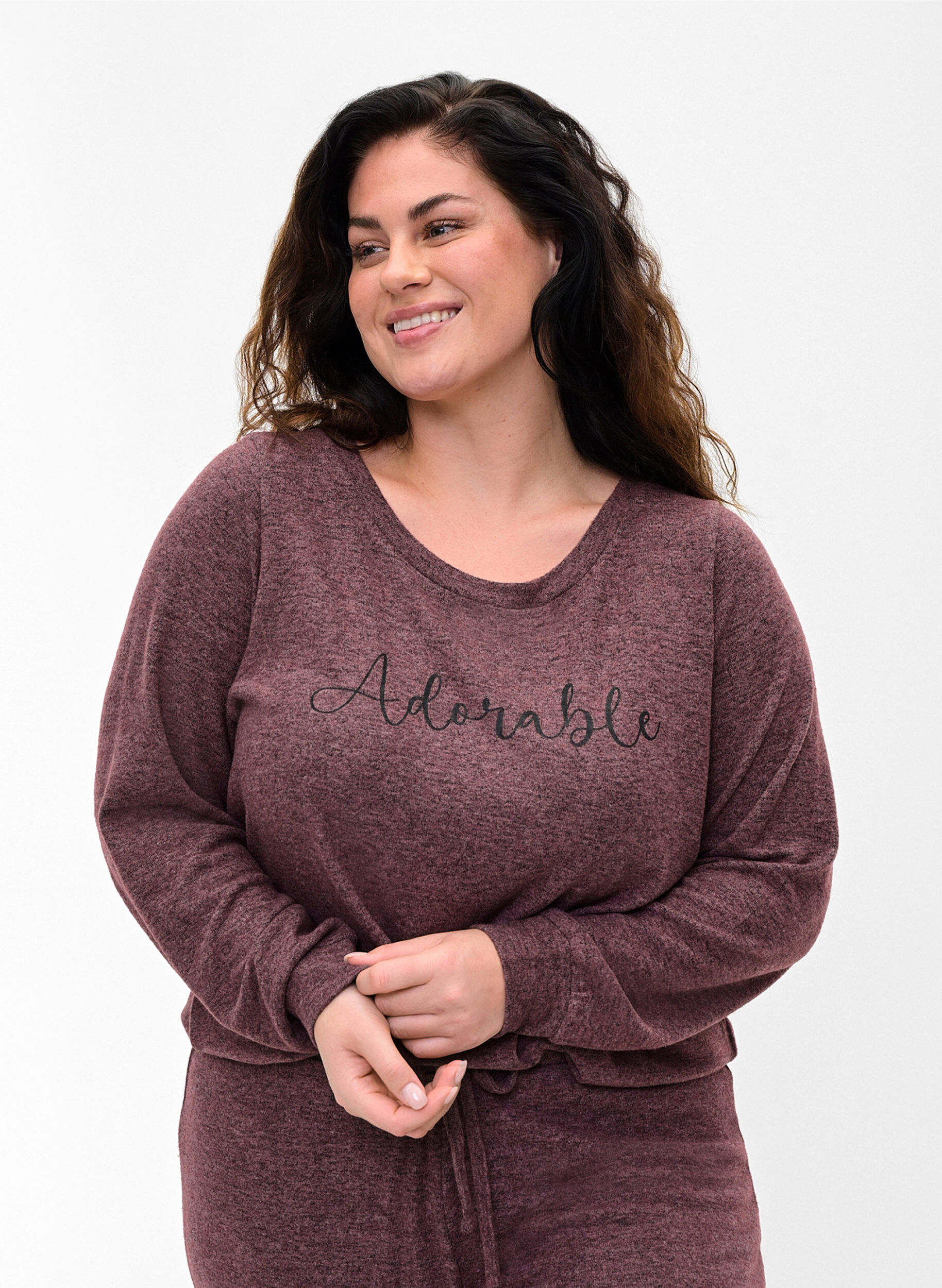 Zizzi Pull en viscose m&eacute;lang&eacute;e chin&eacute;e, Port Royal Mel, Model image number 0