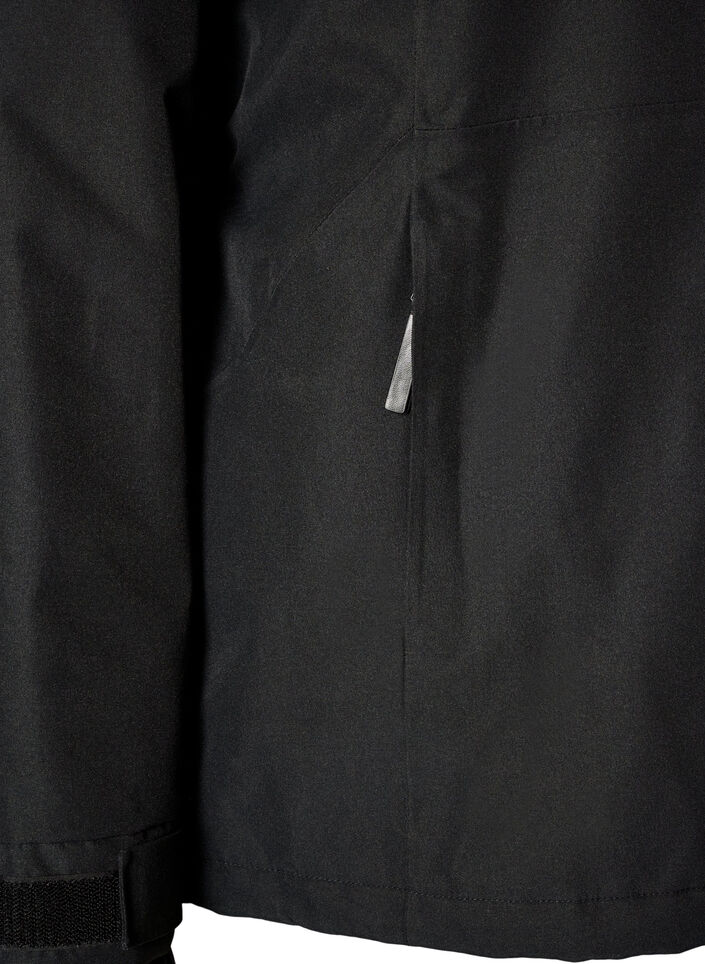 Skijacke mit Kapuze und Rei&szlig;verschlusstaschen, Schwarz, Packshot image number 3