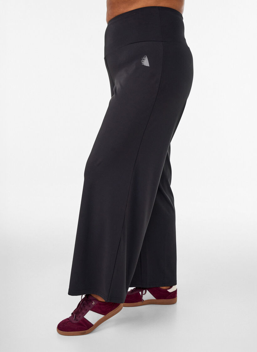 Pantalon d'entra&icirc;nement &agrave; coupe ample, Noir, Model image number 0