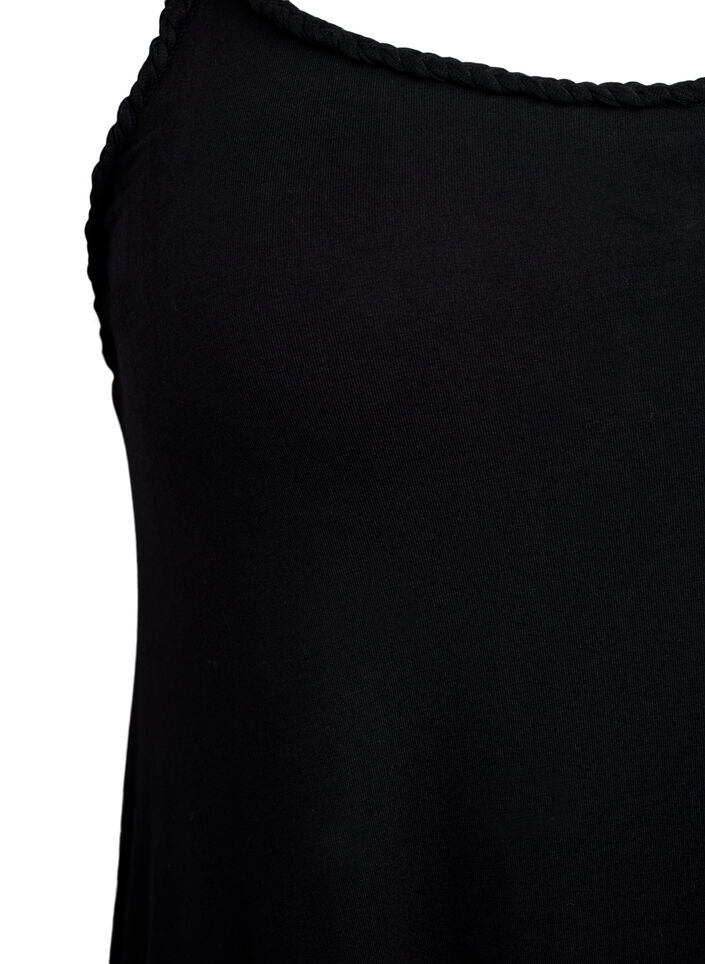 Robes de plage en viscose à bretelles tressées, Noir, Packshot image number 2