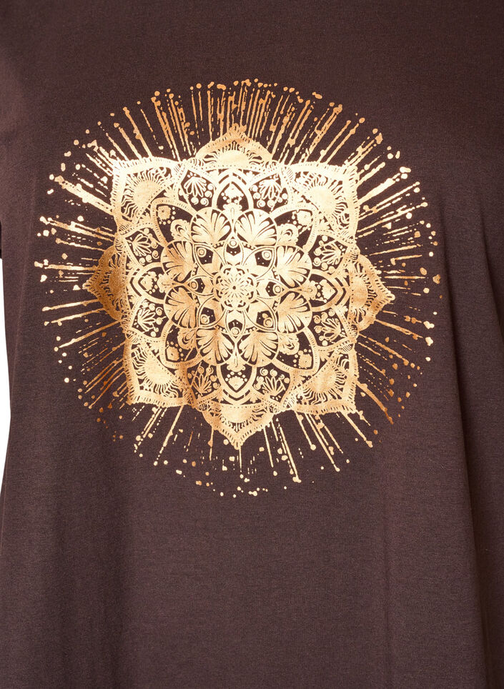 T-shirt avec imprim&eacute; d&eacute;coratif sur le devant, Marron, Packshot image number 2