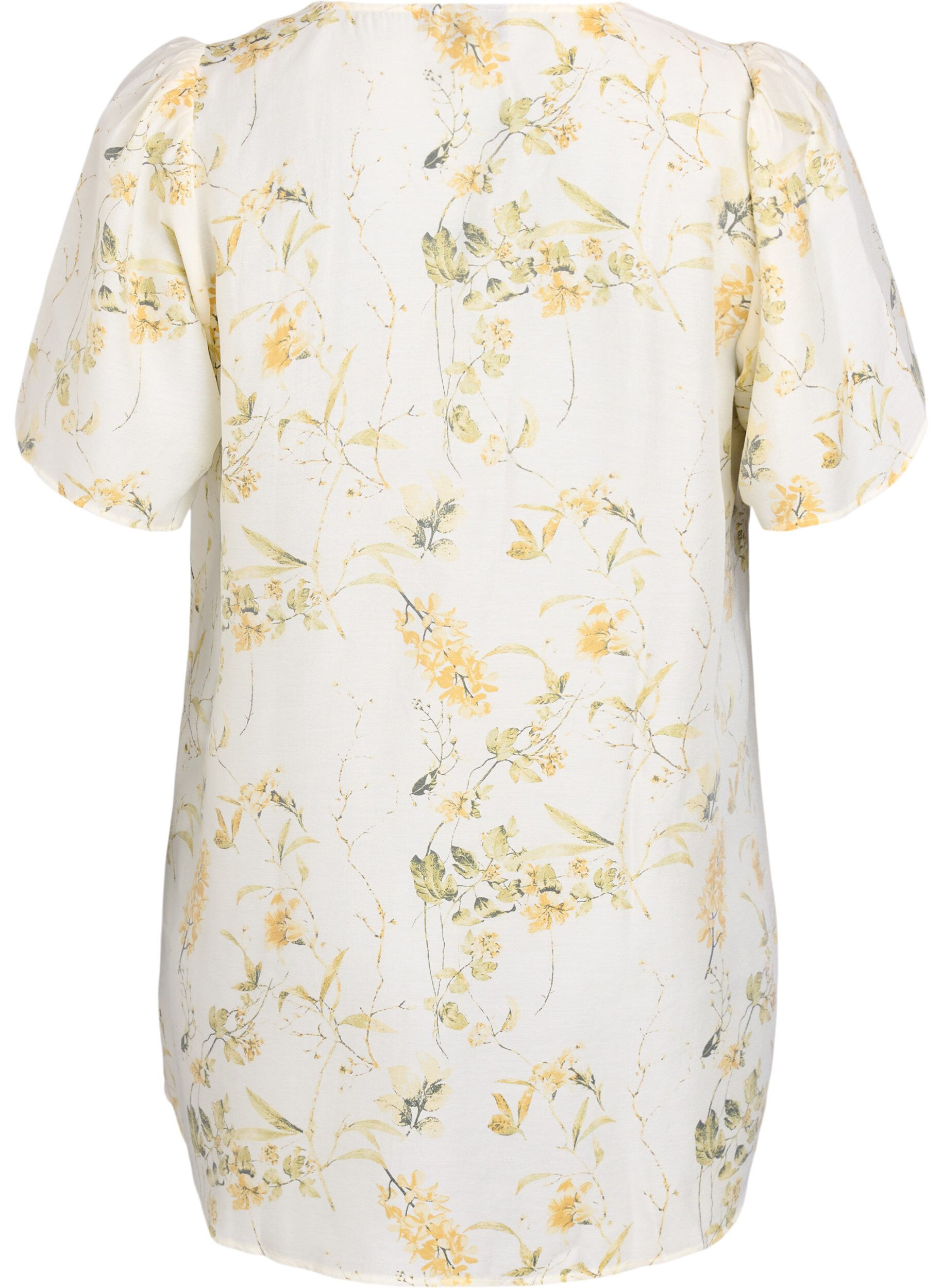 Zizzi A-linien Tunika mit kurzen &Auml;rmeln, Gelb, Packshot image number 1