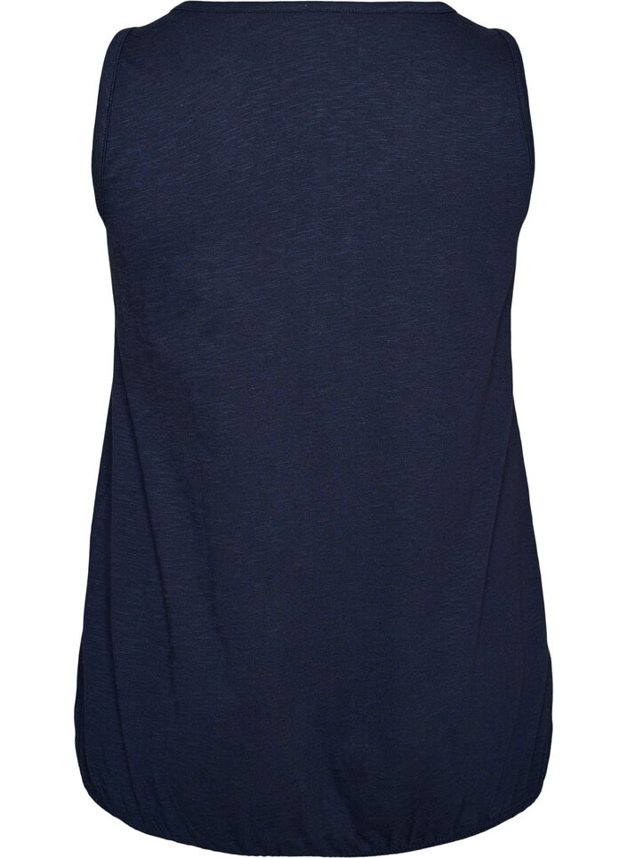 Tanktop aus Bio-Baumwolle mit V-Ausschnitt und Kn&ouml;pfen, Blau, Packshot image number 1