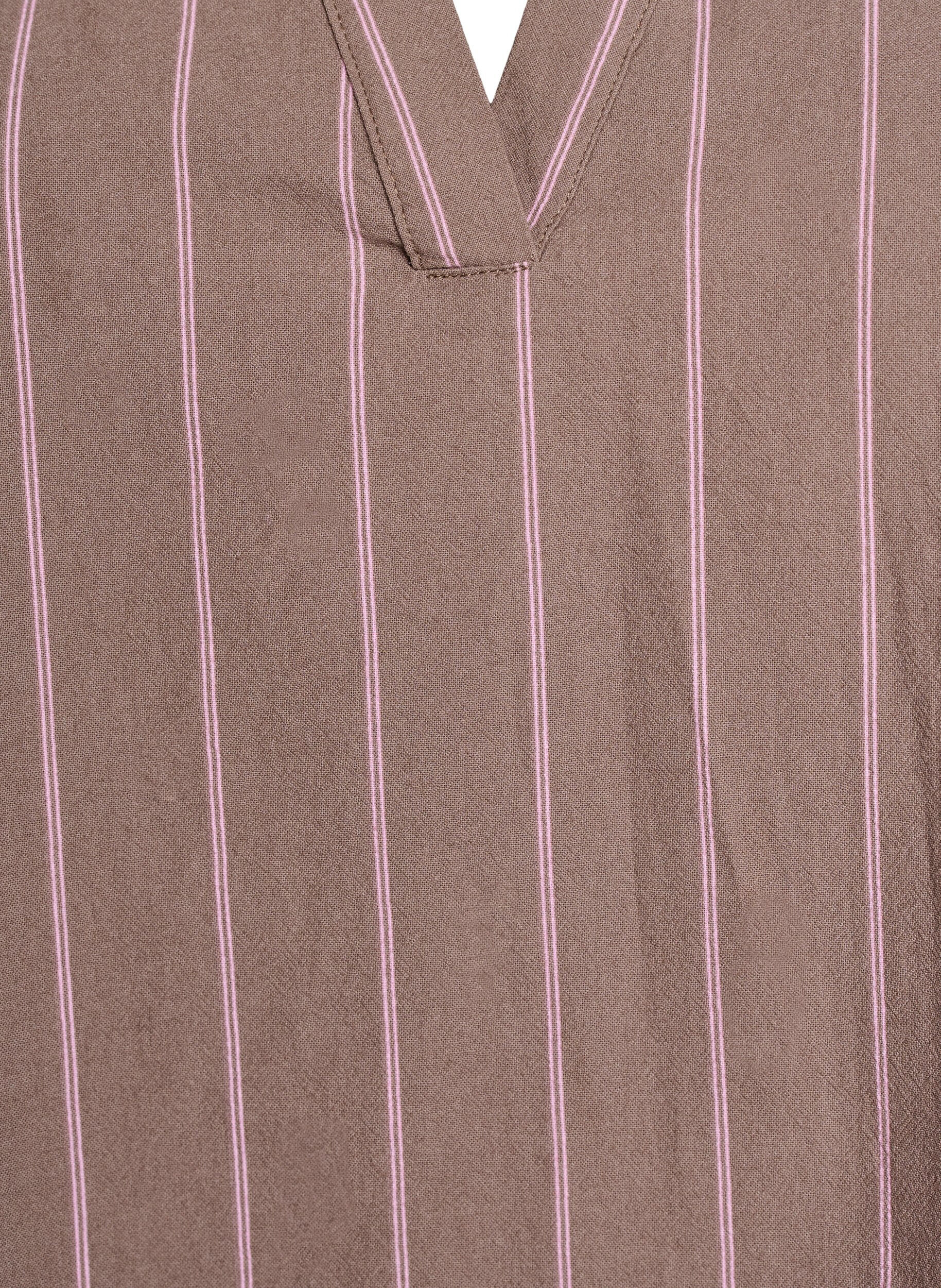 Zizzi Tunika mit V-Ausschnitt und R&uuml;schendetails, Braun, Packshot image number 2