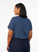 T-shirt ray&eacute; en viscose avec un col rond, Bleu, Model image number 2