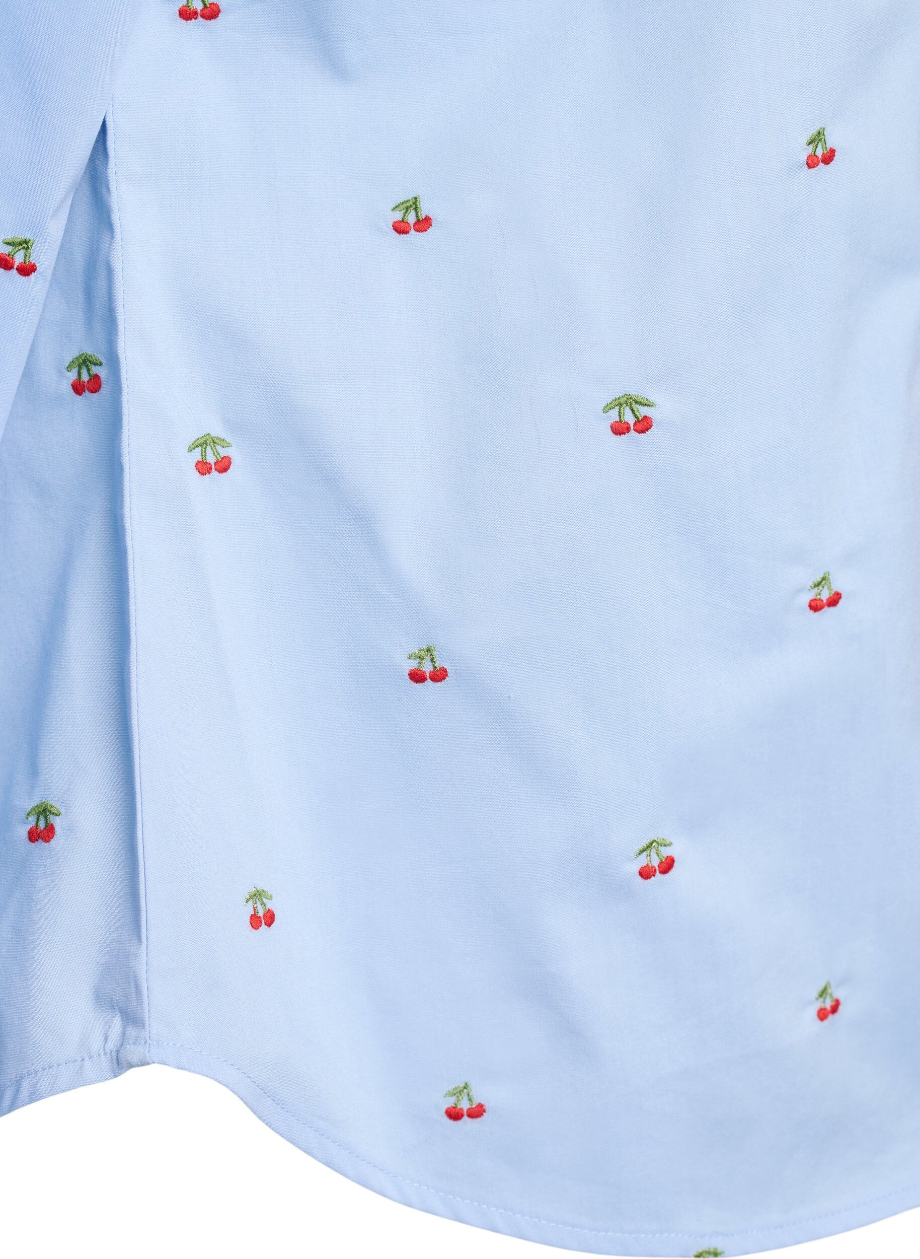 ZizziChemise avec cerises brod&eacute;es, Bleu Clair, Packshot image number 3