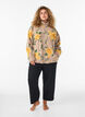 Gebl&uuml;mte Fleecejacke mit hohem Kragen und Rei&szlig;verschluss, Beige, Model image number 1