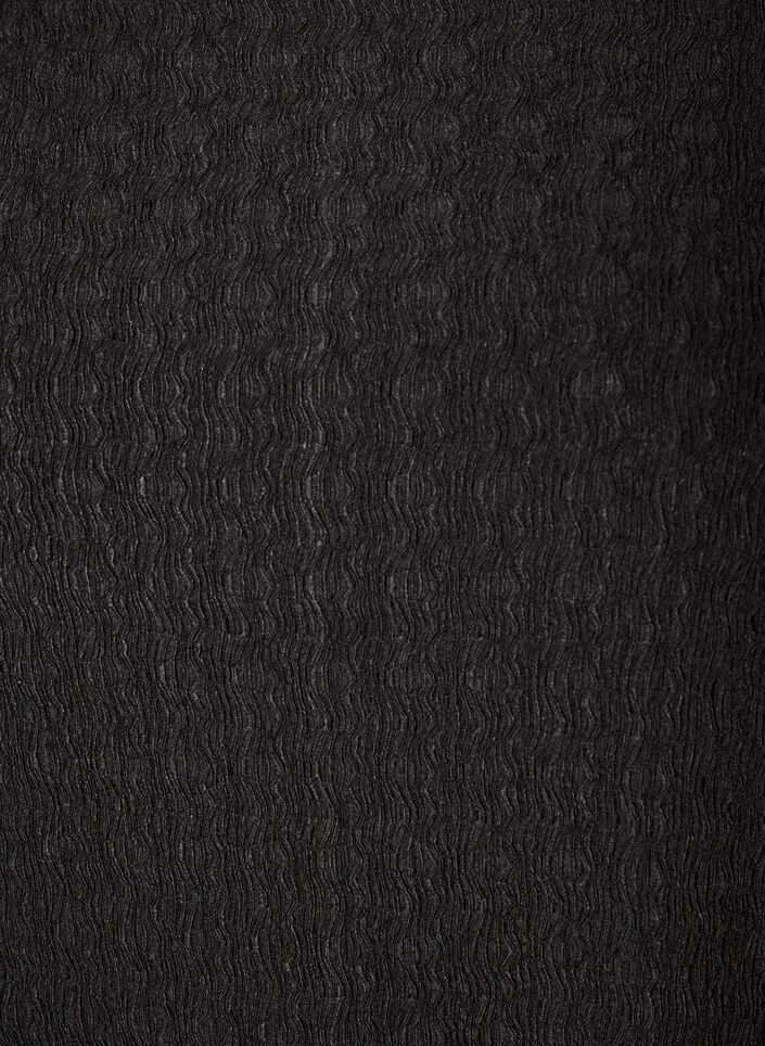 Robe midi avec une texture ondul&eacute;e et des manches longues, Noir, Packshot image number 2