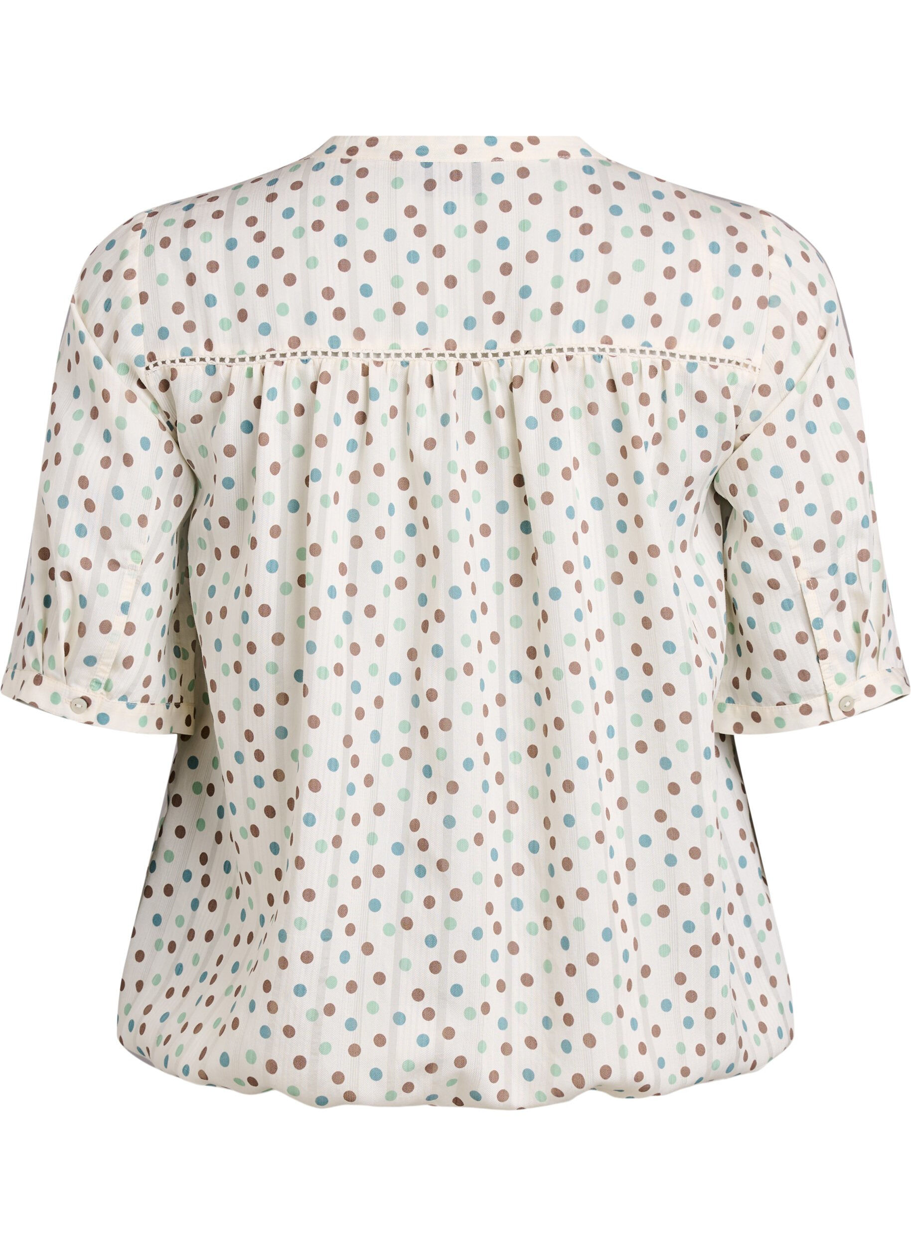 Zizzi Blouse imprim&eacute;e &agrave; manches 1/2, Blanc, Packshot image number 1