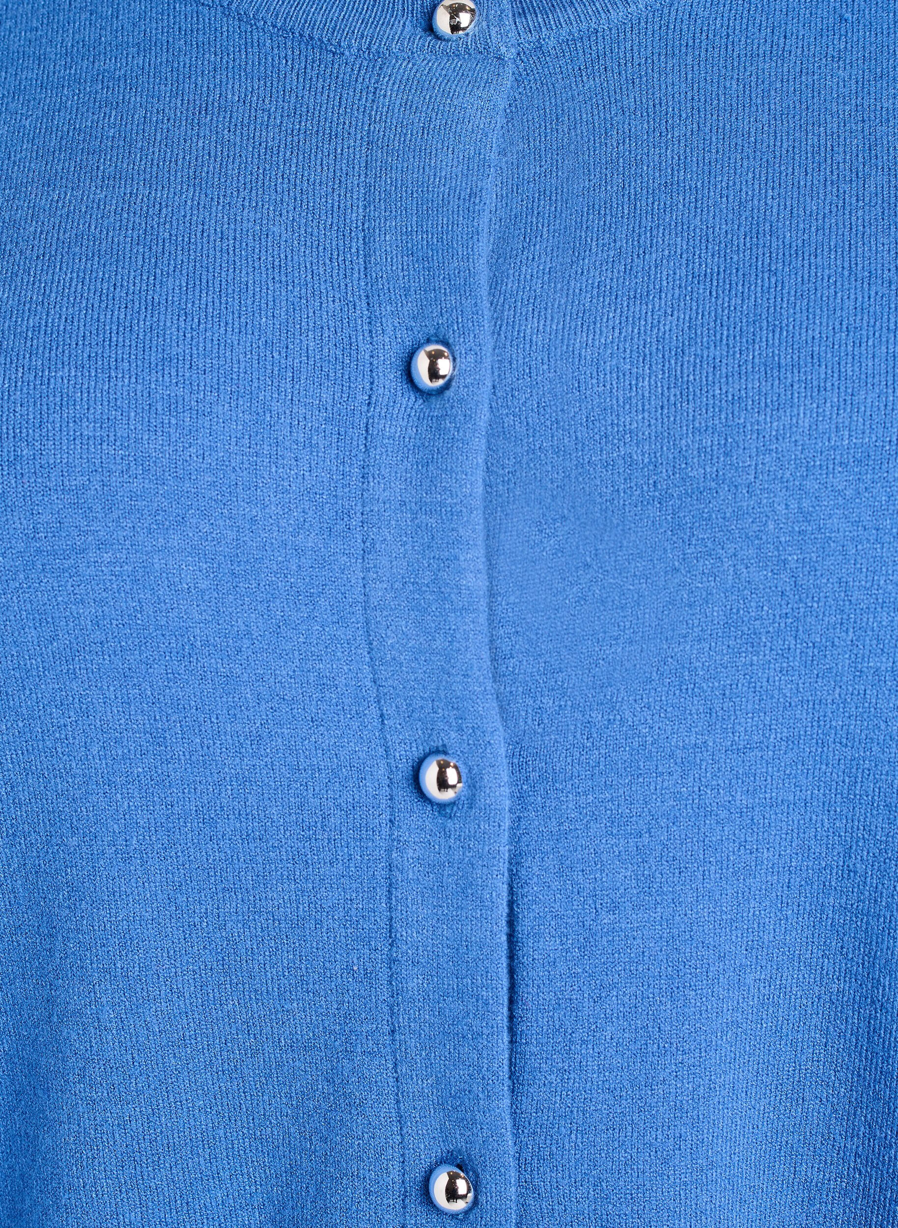 Zizzi Cardigan mit runden Kn&ouml;pfen, Blau, Packshot image number 2