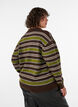 Strickbluse mit Streifen und Polokragen, Braun, Model image number 2