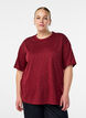 T-shirt avec strass et col rond, Bordeaux fonc&eacute;, Model image number 0