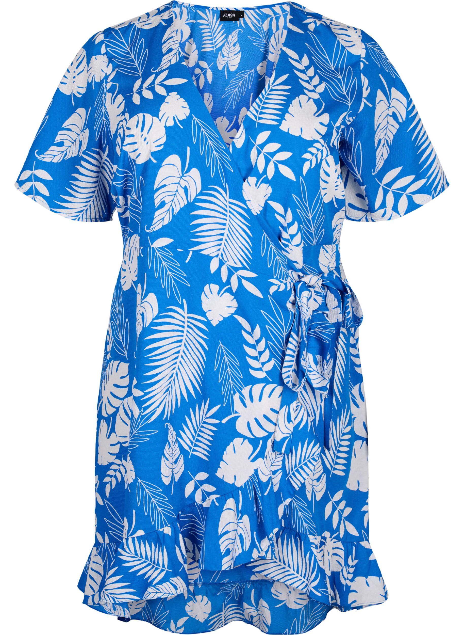 Zizzi FLASH &ndash; Wickelkleid mit kurzen &Auml;rmeln, Skydiver White AOP, Packshot image number 0