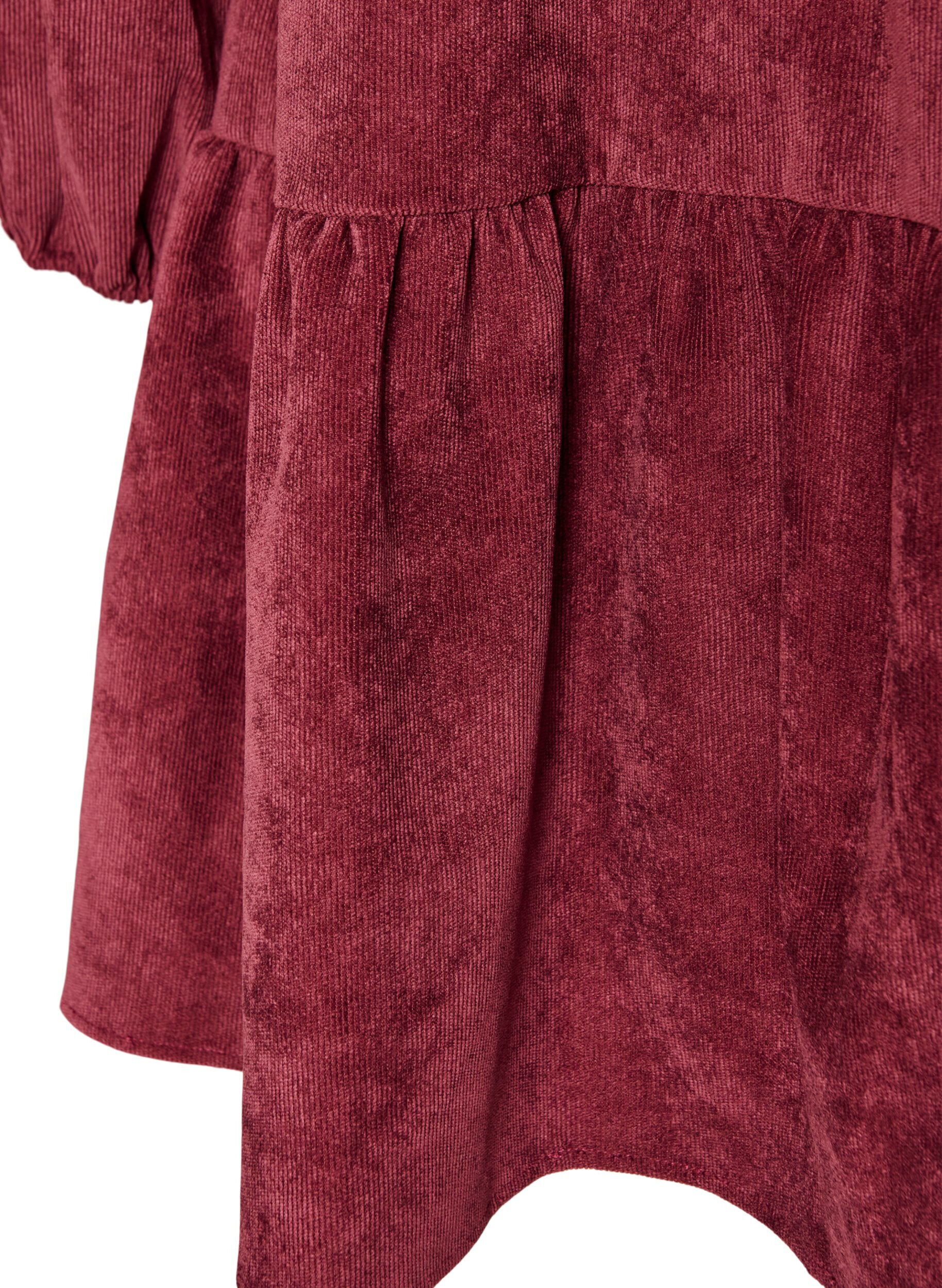 ZizziCordkleid in A-Linie mit Stehkragen, Rot, Packshot image number 3