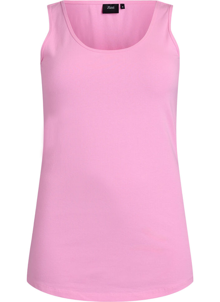 Haut uni Basic en coton, Rose, Packshot image number 0