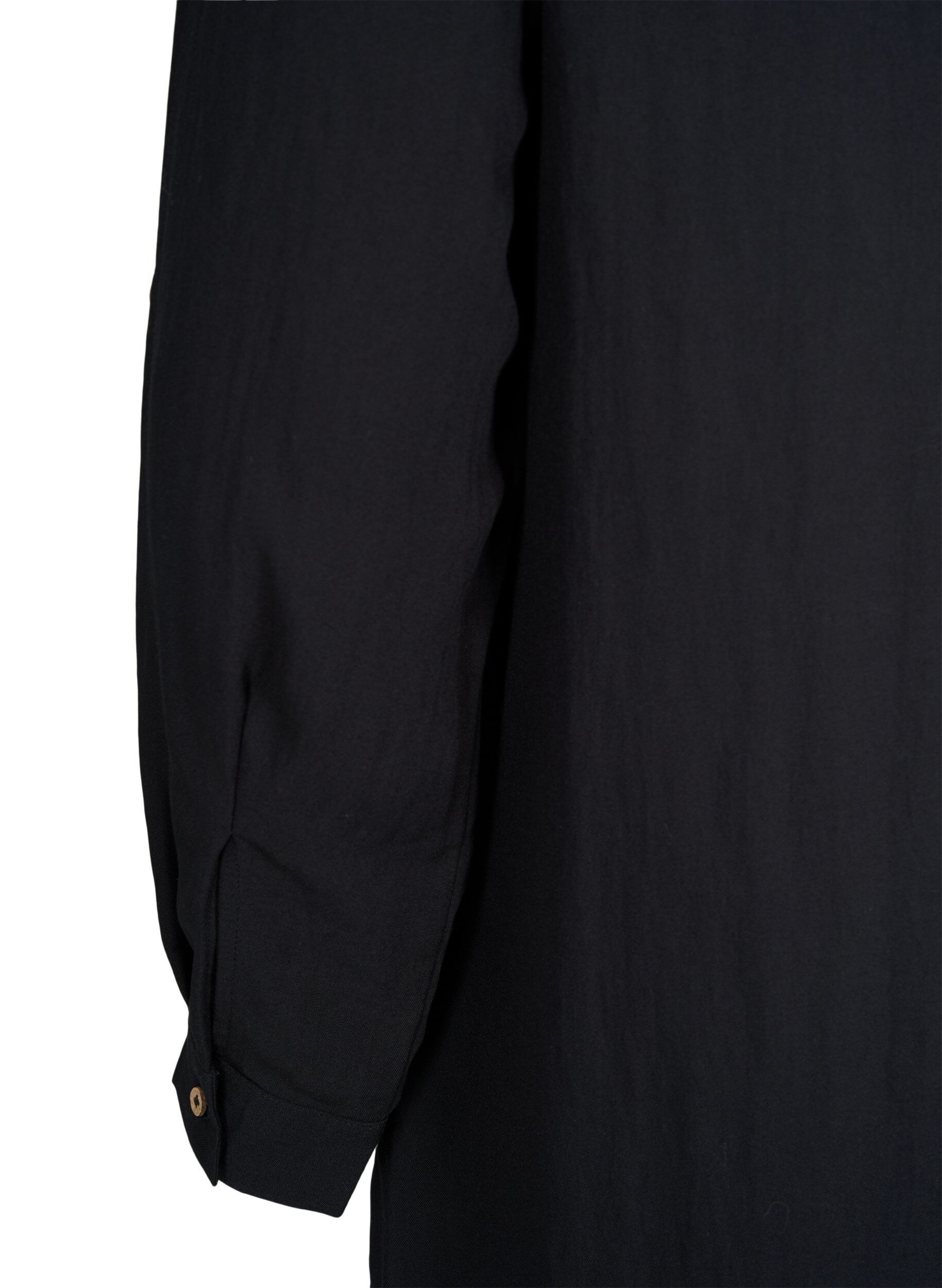 Zizzi Chemise longue en viscose unie, Black, Packshot image number 3