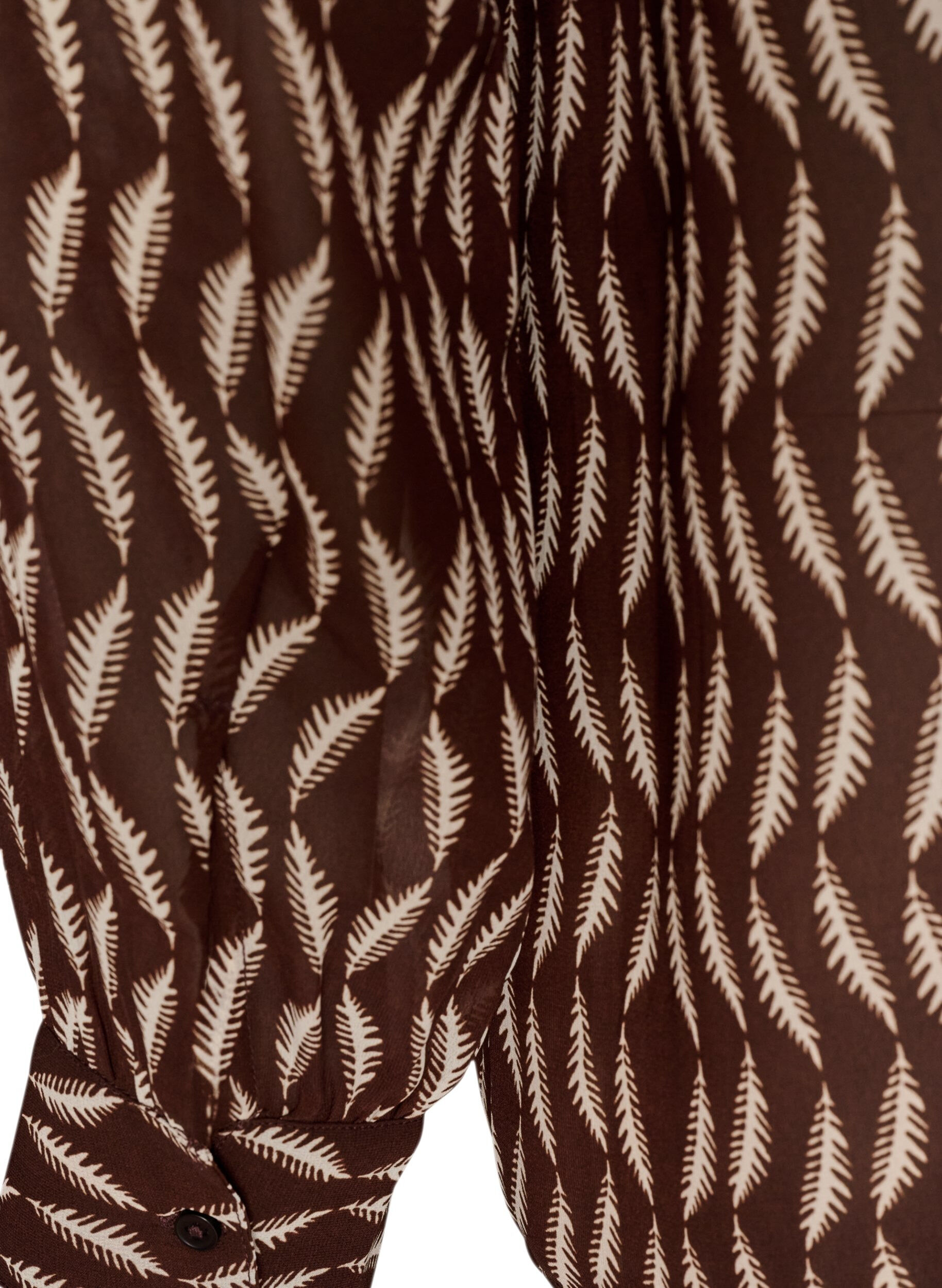ZizziBlouse avec imprim&eacute; int&eacute;gral et patte de boutonnage courte, Marron, Packshot image number 3