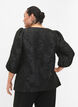 Blouse jacquard avec manches 3/4, Black, Model image number 1