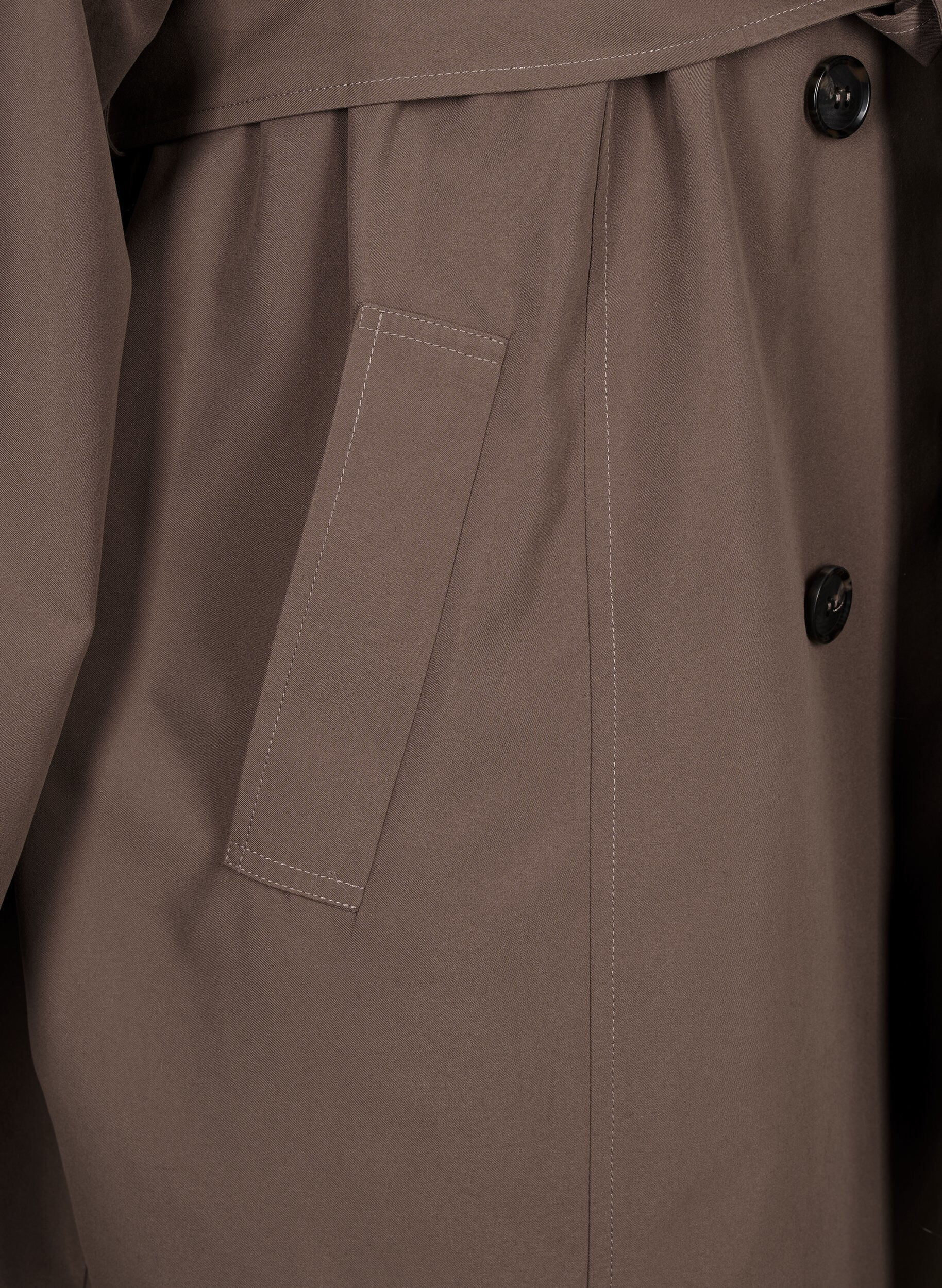 Zizzi Trench-coat avec ceinture et fente, Chocolate Chip, Packshot image number 3