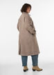 Manteau long en laine &agrave; col montant et double boutonnage, Marron, Model image number 2