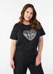 T-Shirt mit Print, Schwarz, Model image number 0