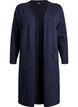 Lange, offene Strickjacke mit Taschen, Blau, Packshot image number 0
