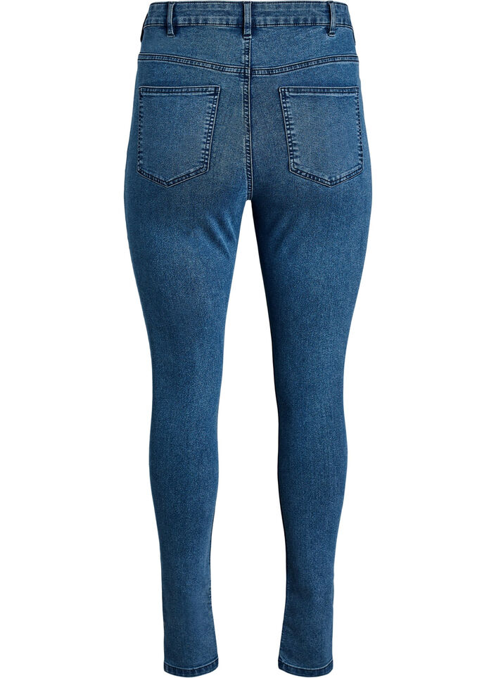 Jean Amy taille haute coupe super slim, Bleu, Packshot image number 1