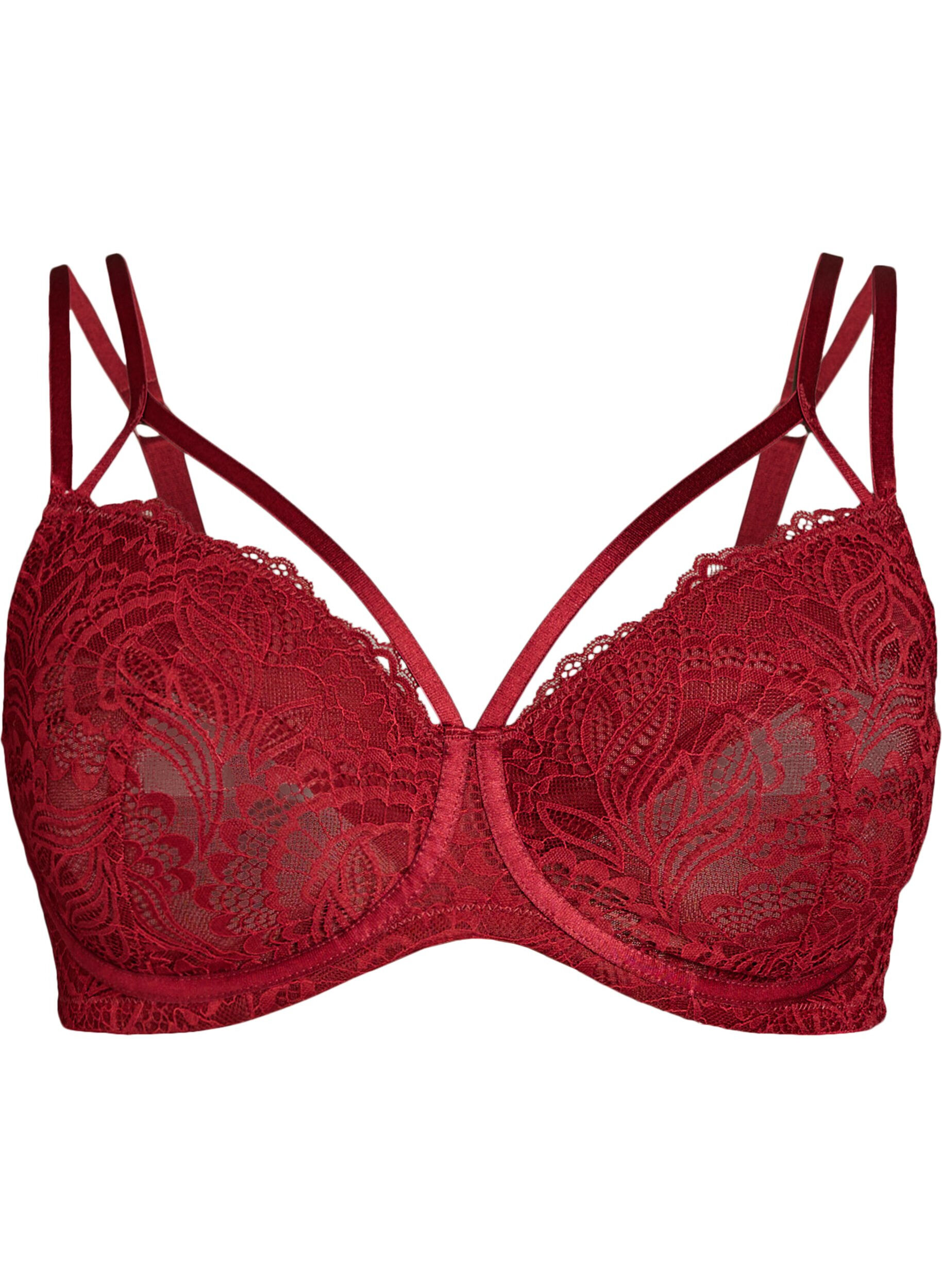 ZizziSoutien-gorge embo&icirc;tant avec dentelle et doubles bretelles, Noir, Packshot image number 0