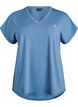 T-shirt de sport &agrave; manches courtes et col en V, Bleu p&eacute;trole, Packshot image number 0
