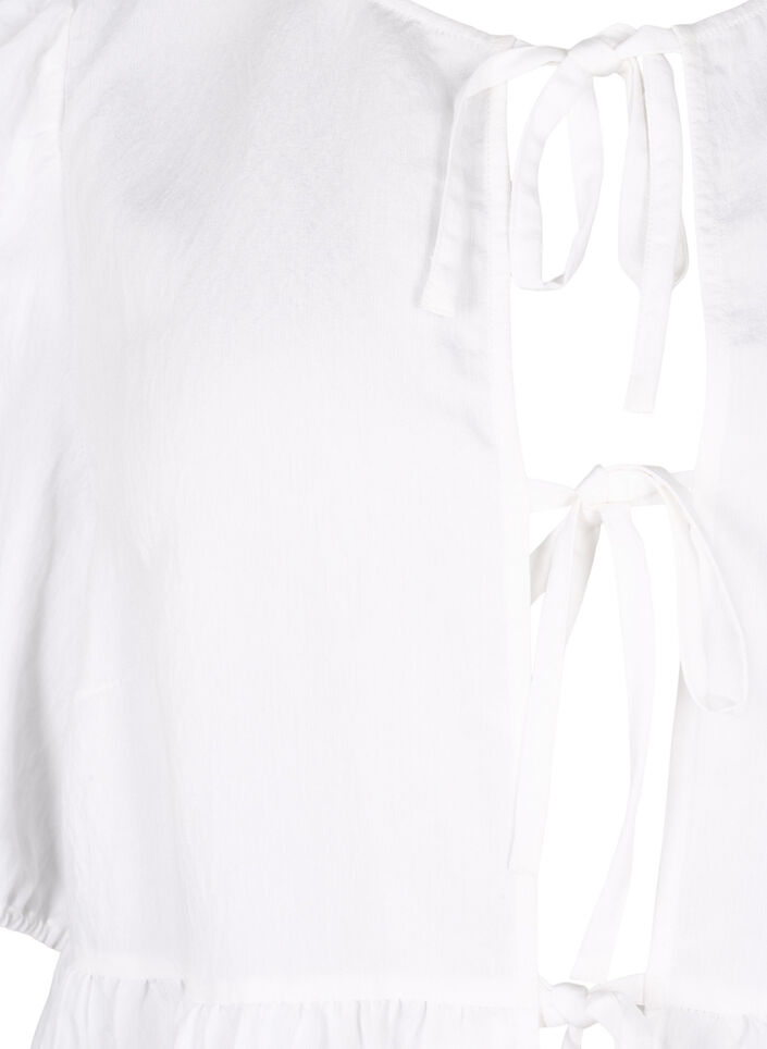 Chemisier en viscose avec broderie anglaise, Bright White, Packshot image number 2