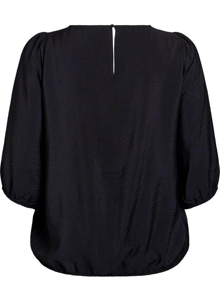 Bluse aus Spitze mit 3/4-&Auml;rmeln, Schwarz, Packshot image number 1