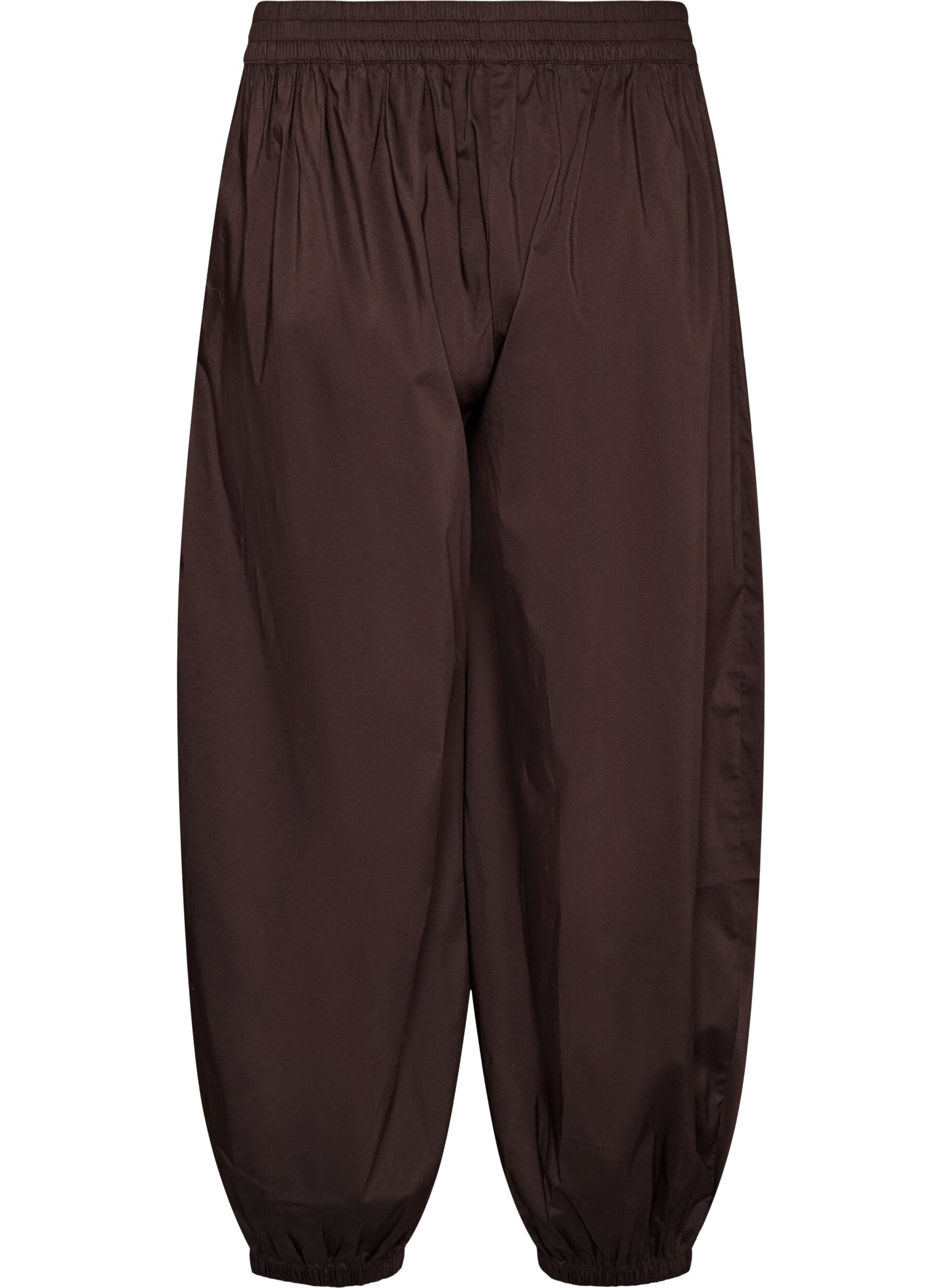 ZizziBallonhose mit Taschen und elastischem Bund, Braun, Packshot image number 1