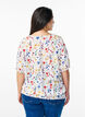 Blouse &agrave; fleurs avec smock, Bleu, Model image number 2