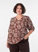 Blouse en viscose avec col en V, Marron, Model image number 0