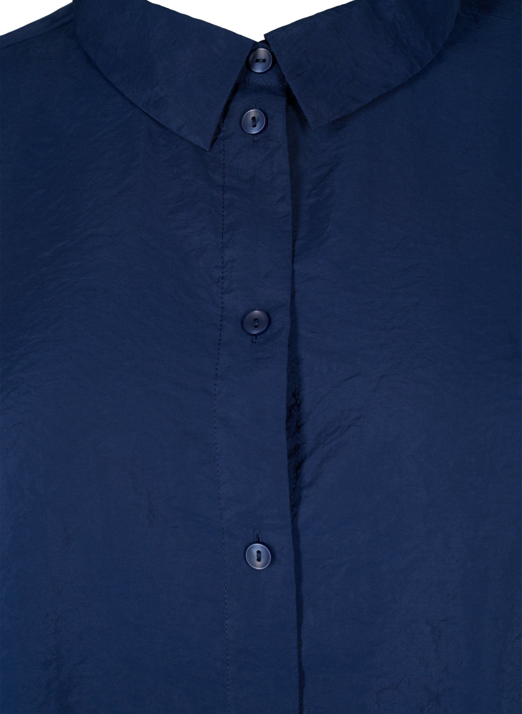 Zizzi Chemise &agrave; manches longues en Modal TENCEL&trade;, Navy Blazer, Packshot image number 2