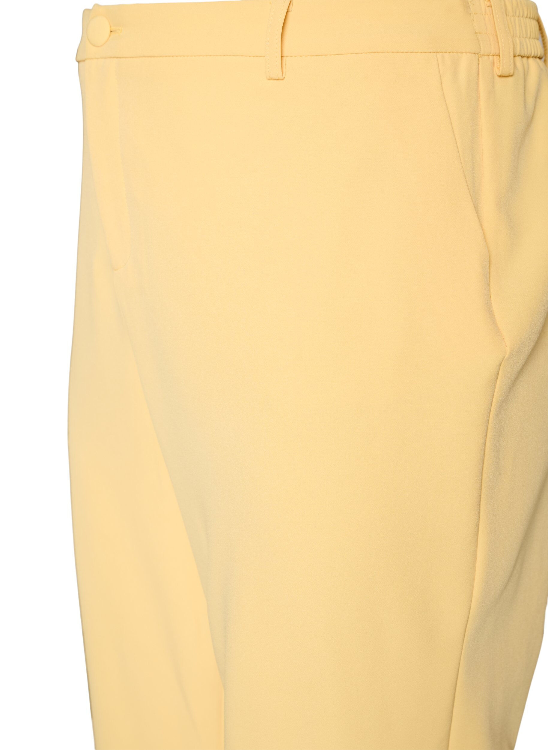Zizzi Pantalon avec poches et jambes droites, Jaune clair, Packshot image number 2