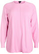 Blouse en maille &agrave; col rond et motif tricot&eacute;, Rose, Packshot image number 0