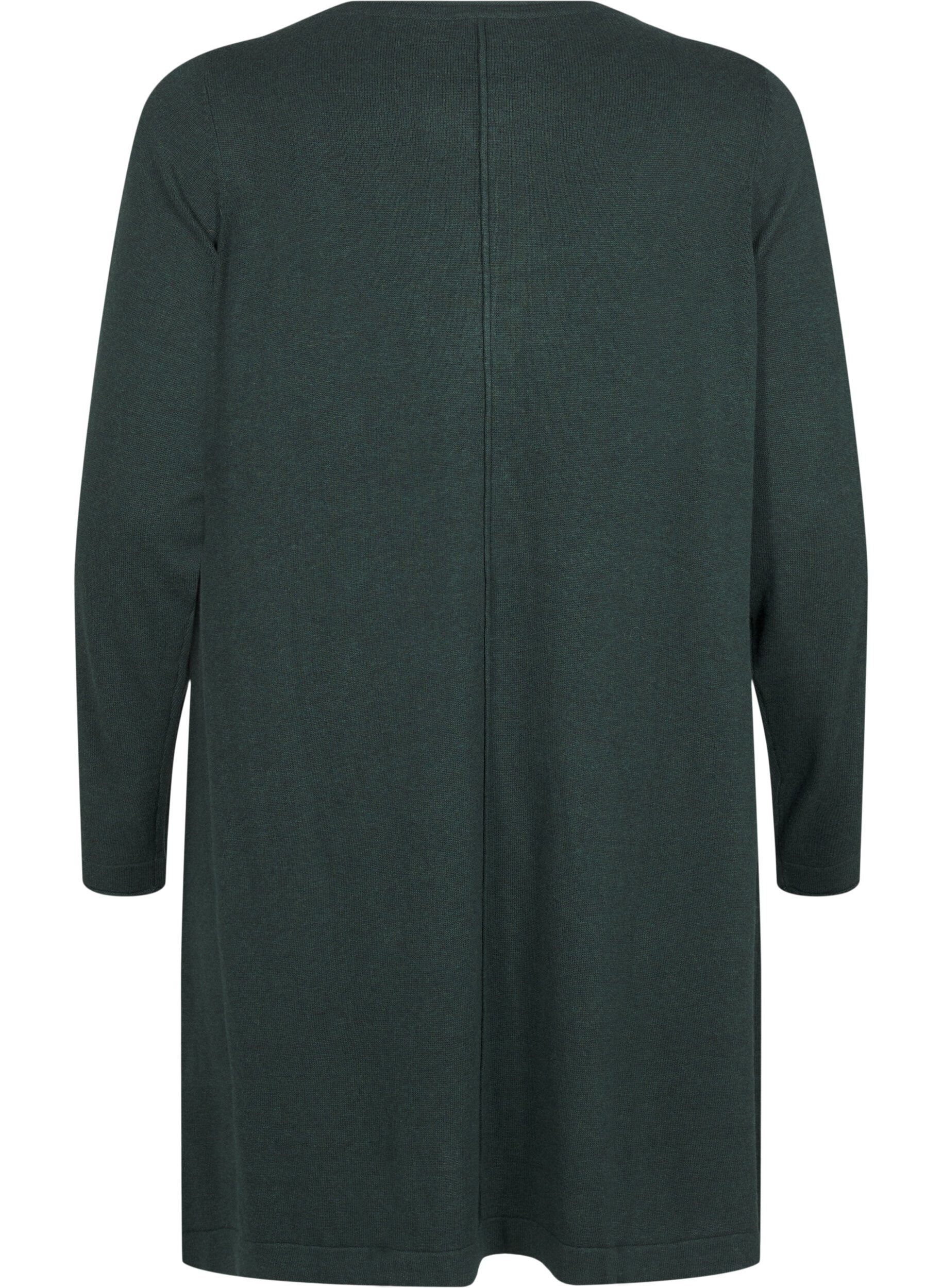 Zizzi Robes tricot&eacute;es en m&eacute;lange coton-viscose, Vert, Packshot image number 1