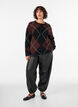 Cardigan &agrave; motif argyle, Noir, Model image number 1