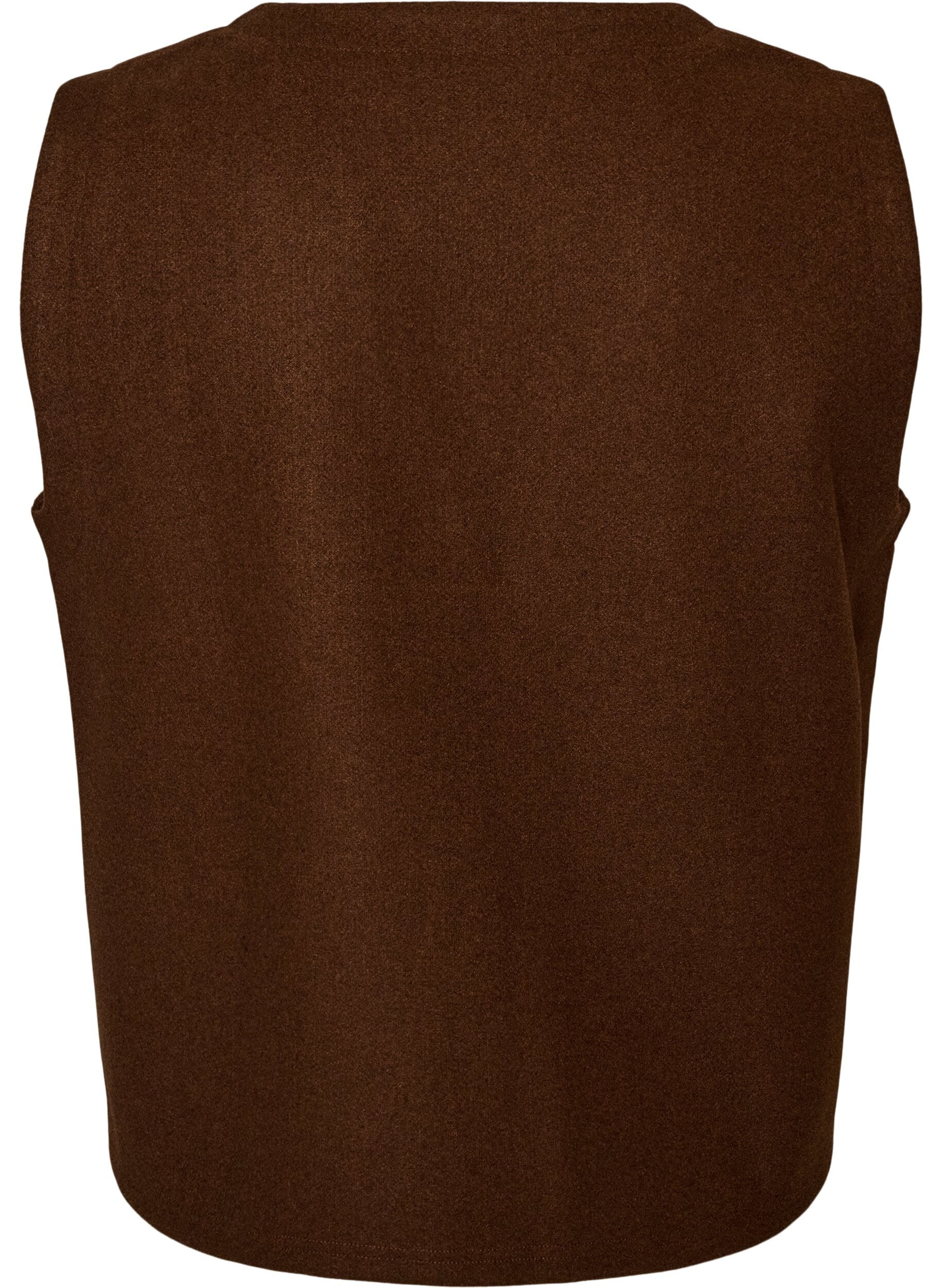 ZizziGilet &agrave; col V avec boutons, Marron, Packshot image number 1