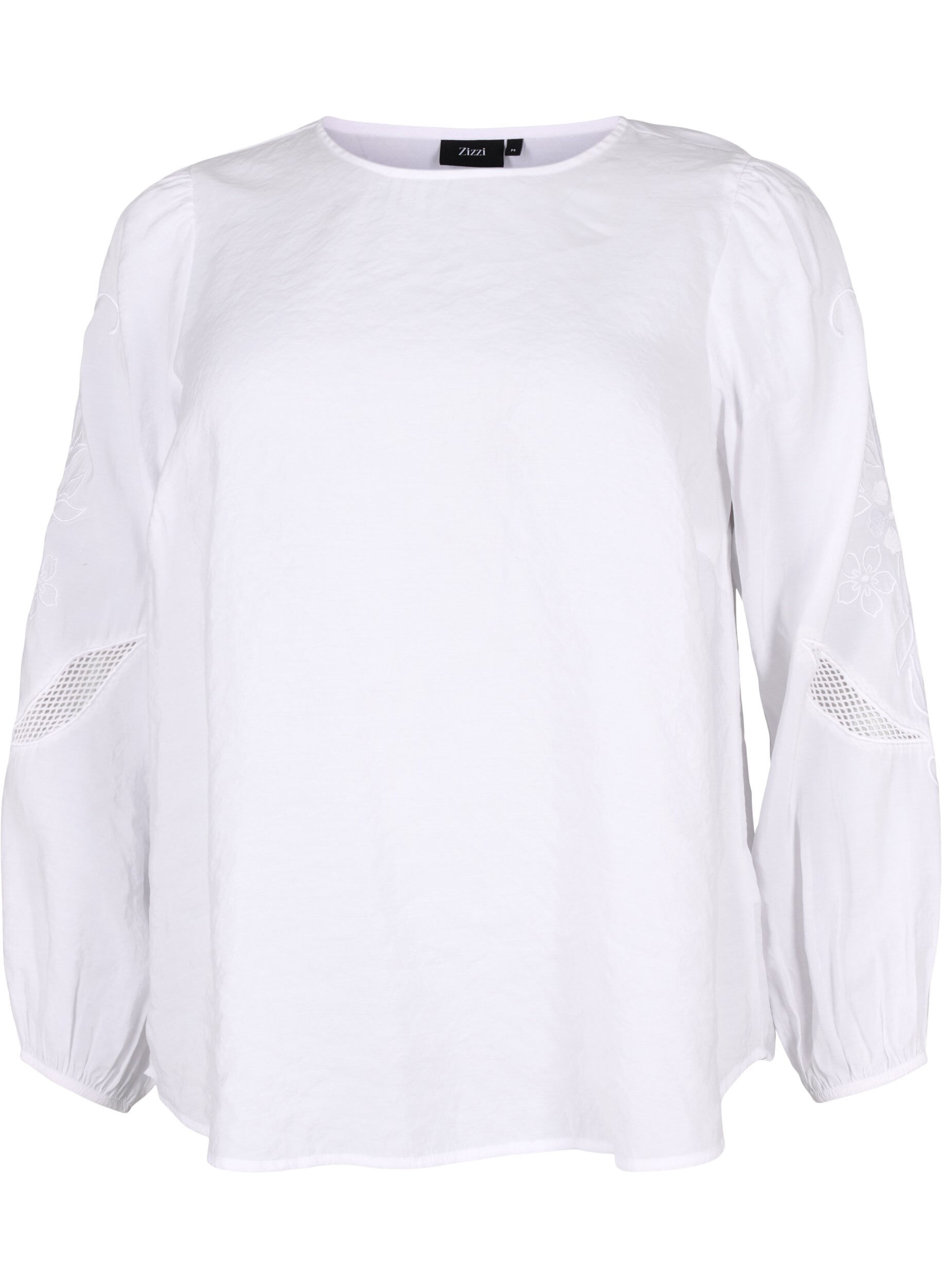 Zizzi Chemisier en TENCEL&trade; Modal avec des broderies, Bright White, Packshot image number 0