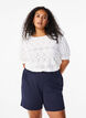  Kurzärmelige Bluse mit Lochmuster, Bright White, Model image number 0