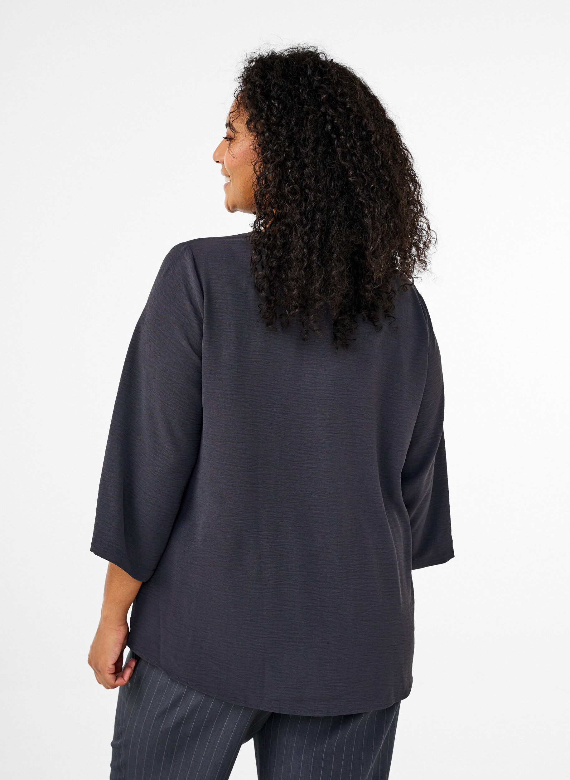 Zizzi FLASH - Blouse &agrave; manches 3/4, Gris anthracite, Model image number 2